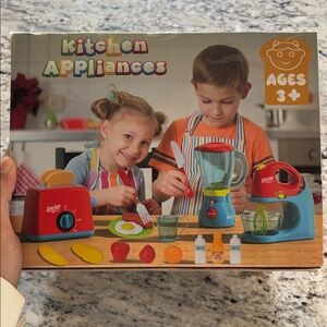 Kids Kitchen Appliance Set - Red and Blue